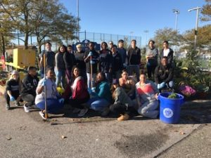 Wilson Tech Republic SkillsUSA members at Tanner Park cleanup